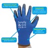 Simply Unisex Pucg002 Polyester PU Coated Gloves, Black & Blue,