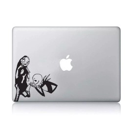 Unbranded Jack & Sally Nightmare Before Christmas Jack kissing Sally Hand Decal 6" Black