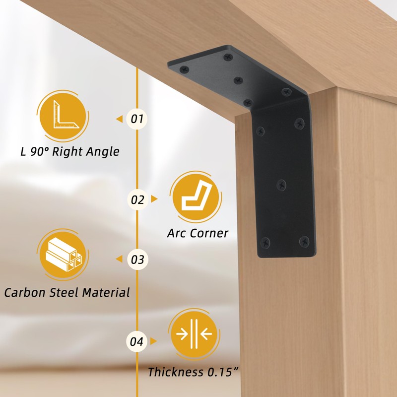 8-Pack 6" x 6" x 2⅜" L Right Angle Bracket,