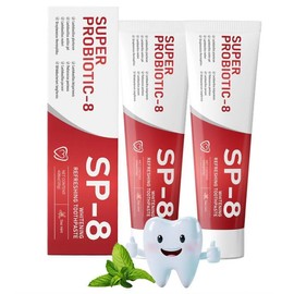 2Pcs Sp-8 Probiotics Whitening Toothpaste Upgraded, New Version Fluoride-Free & Probiotic-Infused Formula, Ultra Fresh Mint for Deep Cleaning & Long-Lasting Fresh Breath
