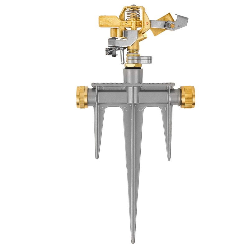 Morvat 1/2 Inch Brass Impact Sprinkler, Adjustable 0-360 For Watering