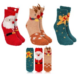 Fluffy Thermal Socks for Women – Soft Cozy Winter Socks, Fleece-Lined, Warm Knitted Slipper Socks for Ladies