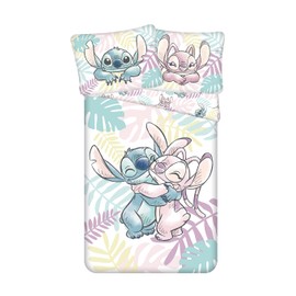 Stitch and Angel Leaves Bed Linen 140 x 200 cm + Pillowcase 70 x 90 cm Cotton