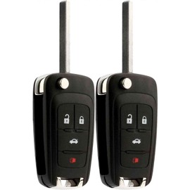 Set of 2 Car Key Fob Keyless Entry Remote Flip fits 2010-2017 Buick Allure Encore Lacrosse Regal Verano / Chevy Camaro Cruze Equinox Impala Malibu Sonic / GMC Terrain (OHT01060512)