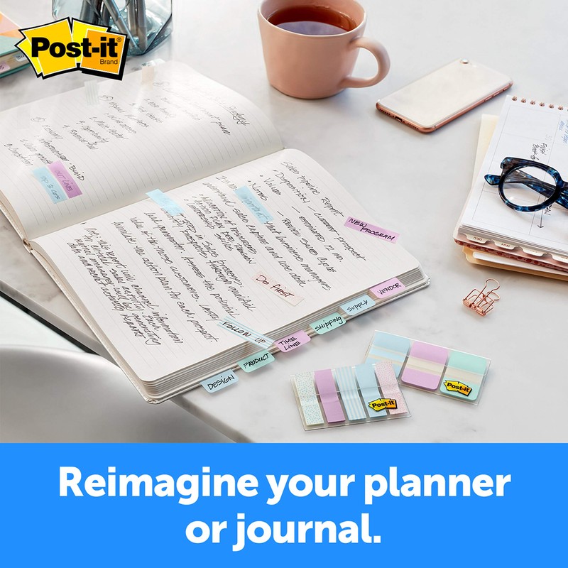 Post-it Durable Tabs, 1 in Wide, Assorted Pastel Colors (686-GRDNT),