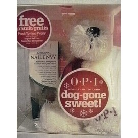 OPI NAIL ENVY STRENGTHENER & PLUSH WHITE PUPPY HOLIDAY N TOY LAND DOG-GONE SWEET