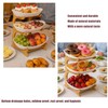 Zosebffej Fruit Bowl With Bamboo Wood Stand, Fruit&Vegetable Candy Dish