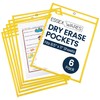 Essex Wares - 6 Pack, Yellow, Dry Erase Pocket Document