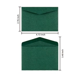 120 Pack Kraft Mini Envelopes Christmas Red and Green Envelopes Self-Adhesive Tiny Pockets for Holiday Small Gift Cards Invitations Business Notes(4.13"×2.76") (Green)