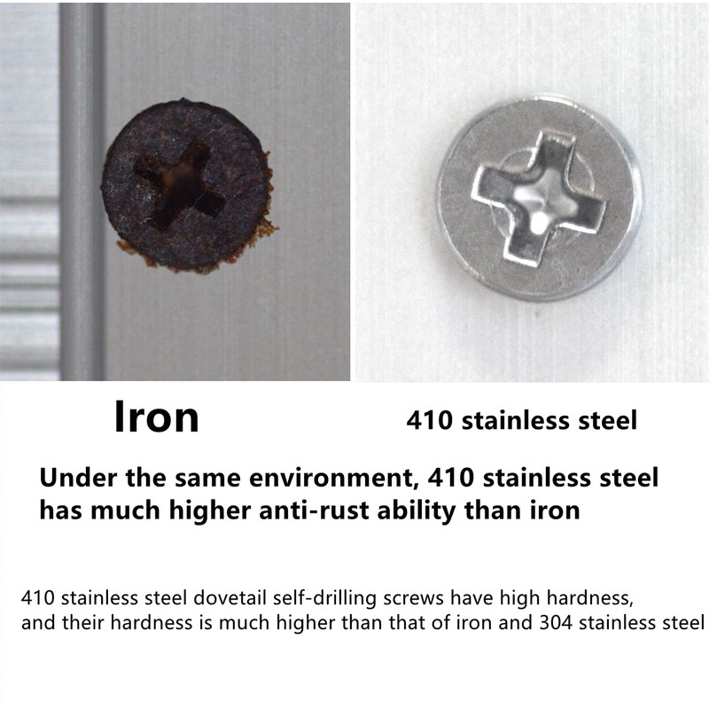 60 PCS Stainless Steel Self Drilling Self Tapping Metal Screws