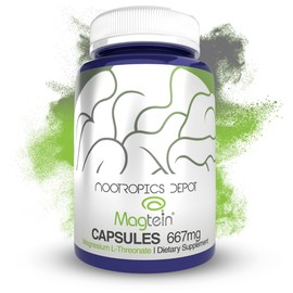 Nootropics Depot Magtein Magnesium L-Threonate Capsules | 90 Count | Mineral Supplement | Natural | Supports Mitochondrial Function | Boosts Energy and Cognitive Function