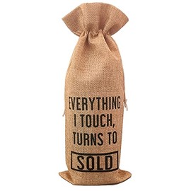 GIFTED LUGAR Realtor Wine Gift Bottle Bag, Everything I Touch Turns to Sold, Thank You Closing Real Estate Gift Bag for Realtor, Gift for New Realtors