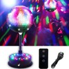 6'' Mirror Disco Ball with 24 LEDs Remote Control 5--9