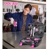 DOWELL 147 Pcs Pink 12V Drill Tool Set, Tool Kit