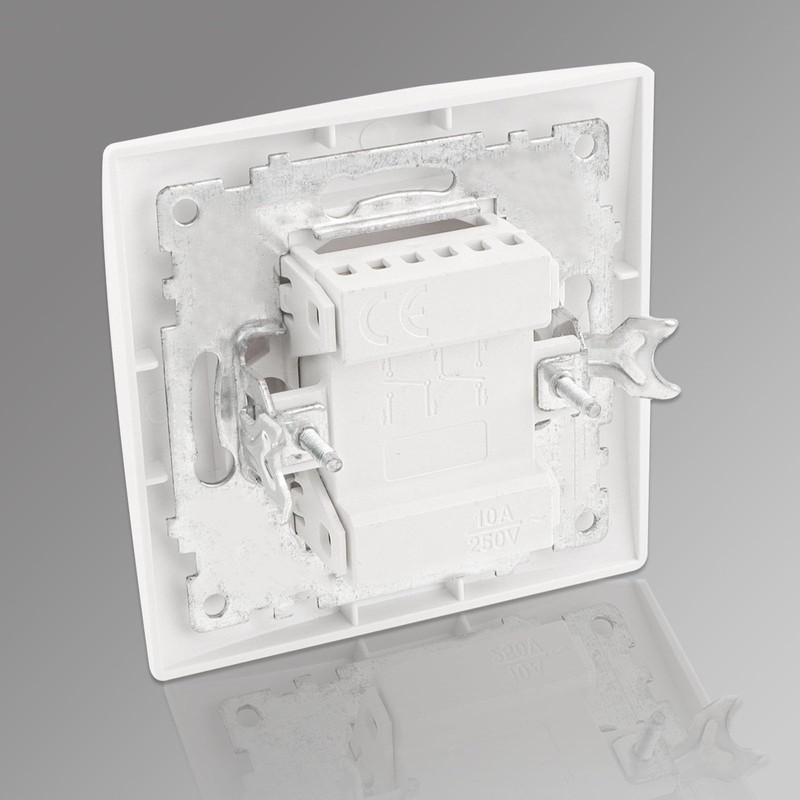 ZIGefofo Flush-Mounted On/Off Switch Button All-in-One Visage Switch One White