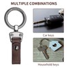 Titanium Carabiner Key Ring Clip, Leather Keyring, Quick Release Belt