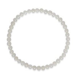 Vifaleno Jade White Natural White Round Bracelet 4mm, jade
