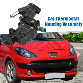 A ABSOPRO Thermostat Housing Assembly for Peugeot 1007 05-09 Black