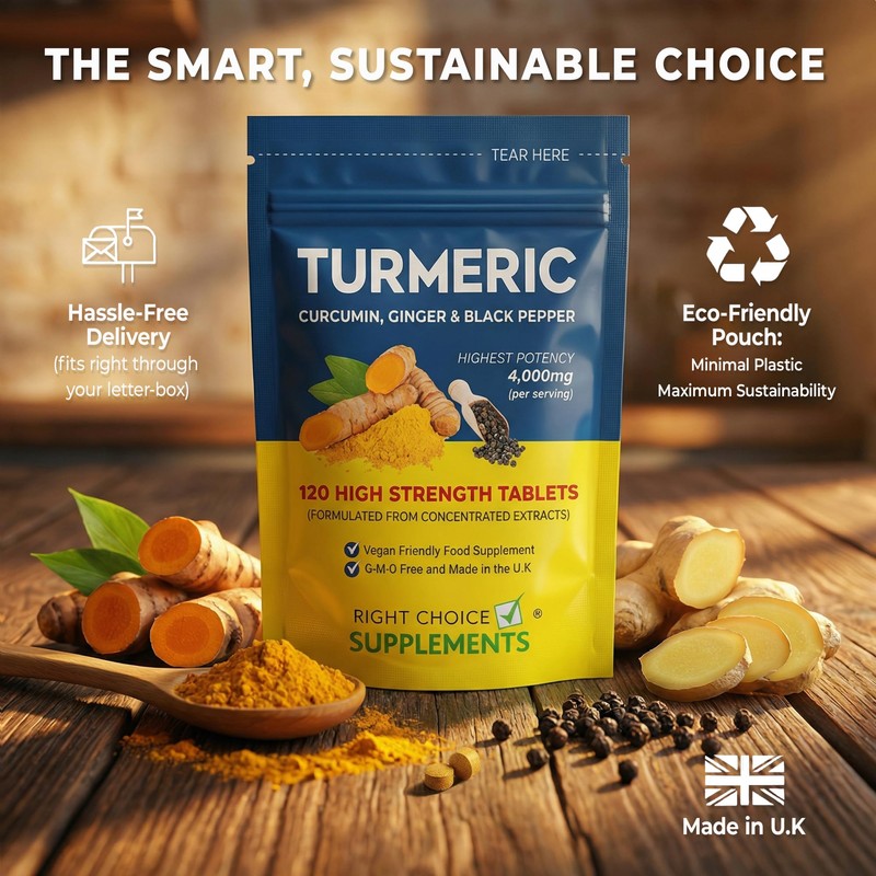 Turmeric, Ginger & Black Pepper 4000 mg Tablets (per Serving),