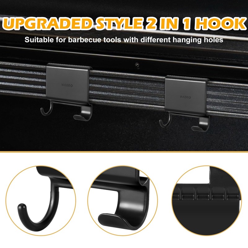 WADEO Pop-and-Lock Accessory Hook for Traeger Grills, 2 in 1