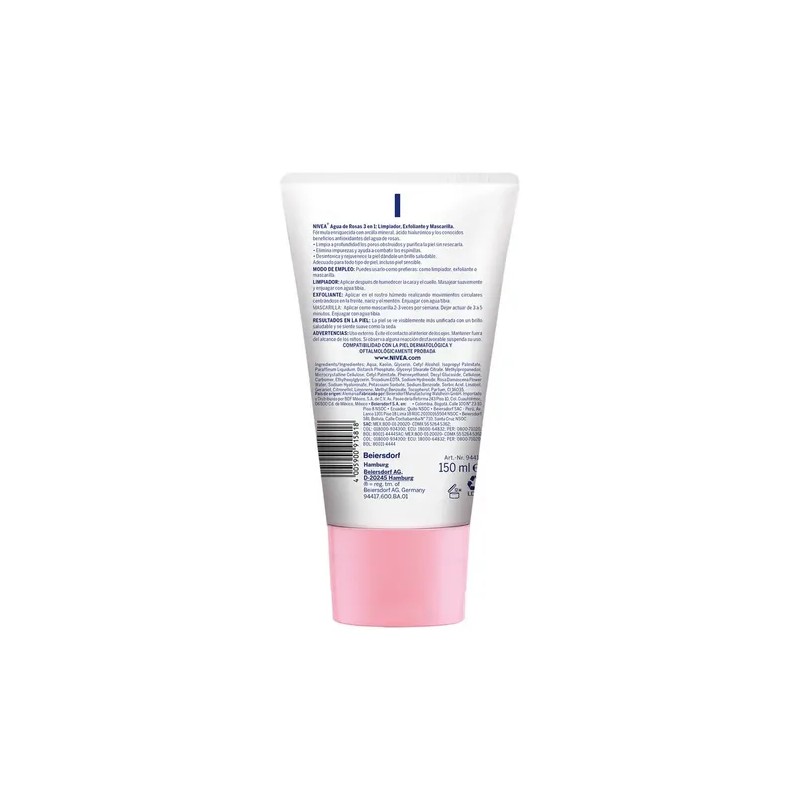 Gel Limpiador Facial Nivea Agua De Rosas 3 En 1