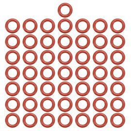 MECCANIXITY Silicone O-Ring 5mm ID 9mm OD 2mm Width Metric VMQ Sealing Gasket Replacement 50A Durometer O Rings for Plumbing Compressor Faucets Valves Repair (Red, Pack of 50)