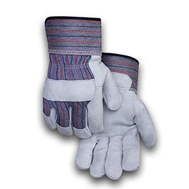 Golden Stag Safety Work Gloves Bulk-1300 Large (6 Pack) Split Cowhide Work Gloves for Men, Gardening Gloves, Welding Gloves