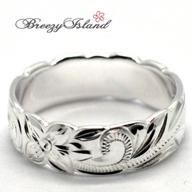 [BreezyIsland] Hawaiian Jewelry Ring 925 Silver 6mm Width, Sterling Silver, No Gemstone