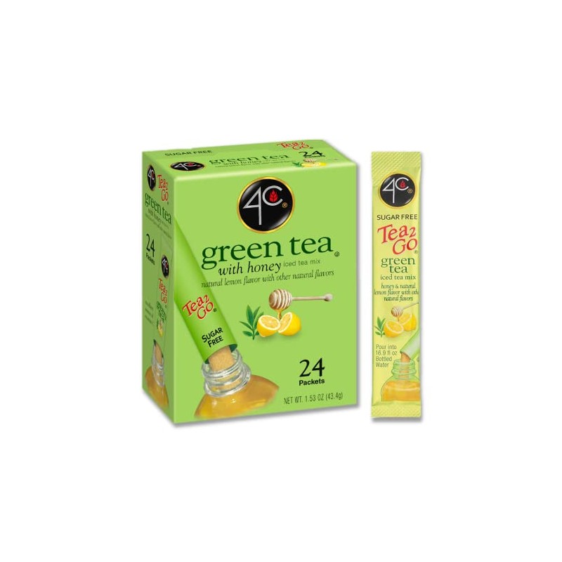 4C Powder Drink Mix Packets, Green Tea 1 Pack, 24