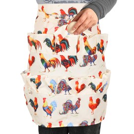 12 Deep Pockets Egg Apron, Chicken Egg Collecting Apron, Egg Holding Apron, Duck Goose Egg Gathering Apron for Farmhouse (Realist Style)