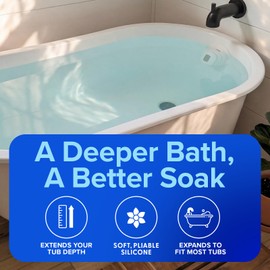 SlipX Solutions Better Soak Adjustable Overflow Drain Cover, Oval, White