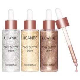 UCANBE Iluminador corporal hidratante con brillo, gotas luminizadoras para el cuerpo, brillo líquido para el rostro, con destellos, ideal para regalar