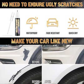 White Touch Up Paint For Cars, White Car Paint Touch Up Pen, Two-In-One Automotive Car Paint Scratch Repair, Car Scratch Remover for Deep Scratches, Special-Purpose Car Paint.