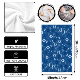 Yarcooly Happy Passover Kitchen Towels Pesach Dish Towels Pesach Star of David Jewish Festival Holiday Hanukkah Decor Happy Purim Decorations for Home Party