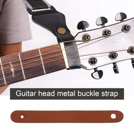 VGOL Pack of 4 Leather Guitar Strap String Neck Strap Hook with Retro Metal Button Accessories for Acoustic Guitars Ukulele and Banjo (Brown and Black), black, brown