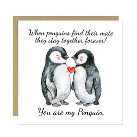 Red Ocean You Are My Penguin Card For Valentines Day Anniversary Greetings Card With Envelope Card For Boyfriend Girlfriend Husband Wife Novelty Card For Him Her Valentines Day Cards Anniversary Cards