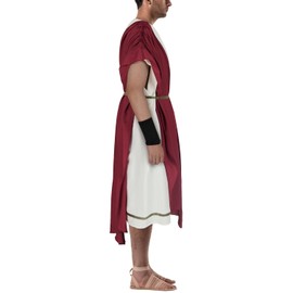NEKIFUI Men's Toga Costume Adult Greek God Roman Party Accessories Set(Z3744RD,S)