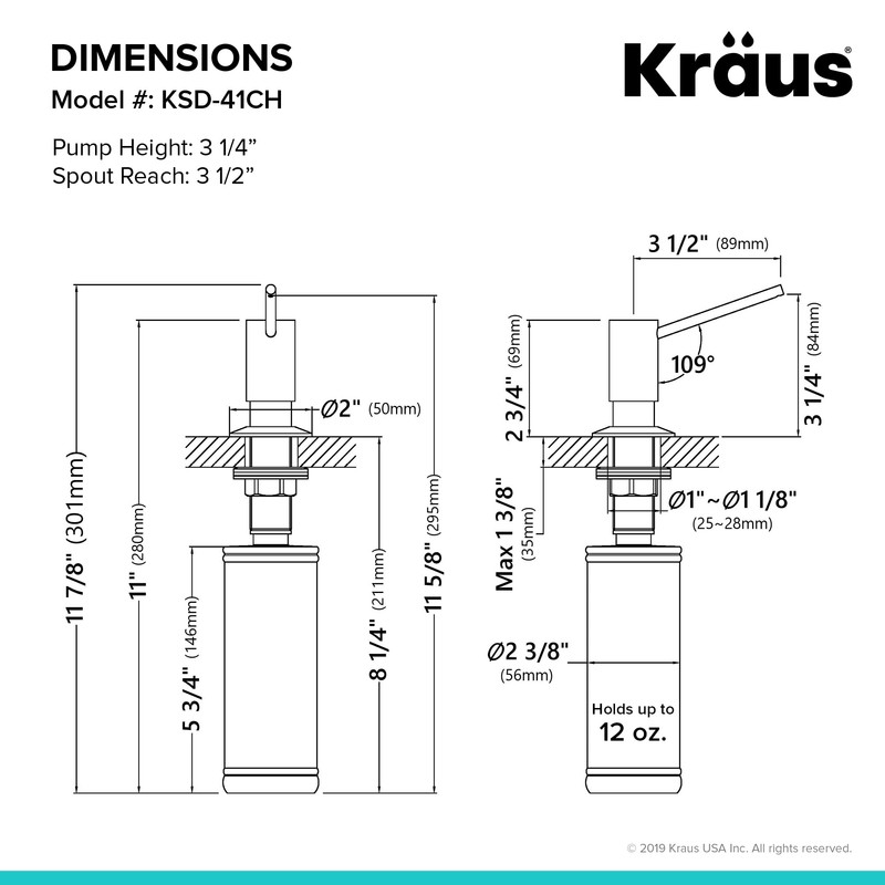 KRAUS Kitchen Soap and Lotion Dispenser in Chrome, KSD-41CH