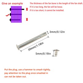 UtySty 8 Pack Folding Hand Fan Axle Rivet Nail and Nut Repair Kit 30mm/1.18inch Handheld Fans Solid Shaft Replacement Fastener for DIY Handmade Bamboo Paper Dried Flower Fan Accessories (30mm/1.18in)