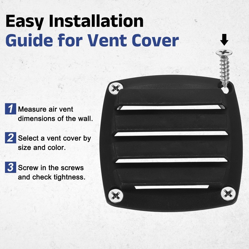 uxcell 2 Pcs Boat Vent Cover, 3.35x3.35 Inches Plastic Louvered