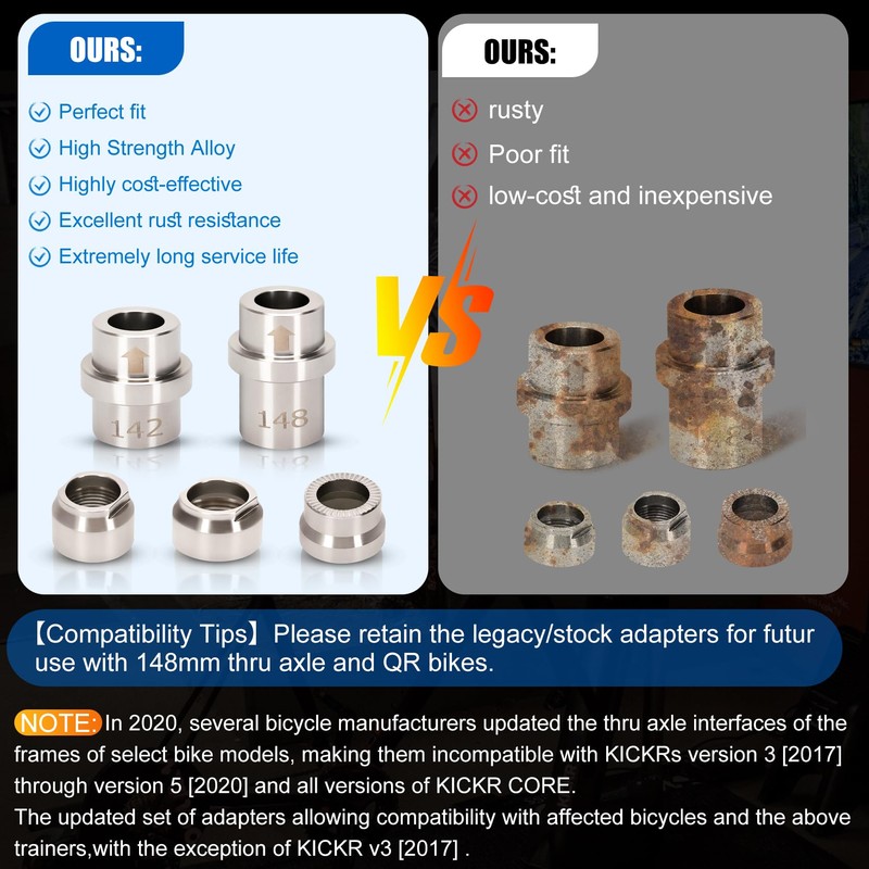 Foinwer KICKR - Kit adaptador de eje pasante para Wahoo