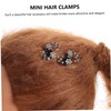 PACKOVE 6Pcs Mini Rhinestone Hairpins for Women and Elegant Plum