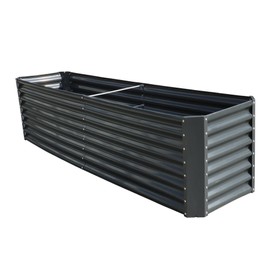 HOSTIC 8x2x2FT Galvanized Planter Raised Garden Boxes Outdoor Large Metal Gardens Beds for Vegetables Flowers Herbs Succulents 239 Gallon Capacity