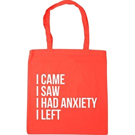 Hippowarehouse I came, I saw, I had anxiety, I left. Tote Shopping Gym Beach Bag 42cm x38cm, 10 litres