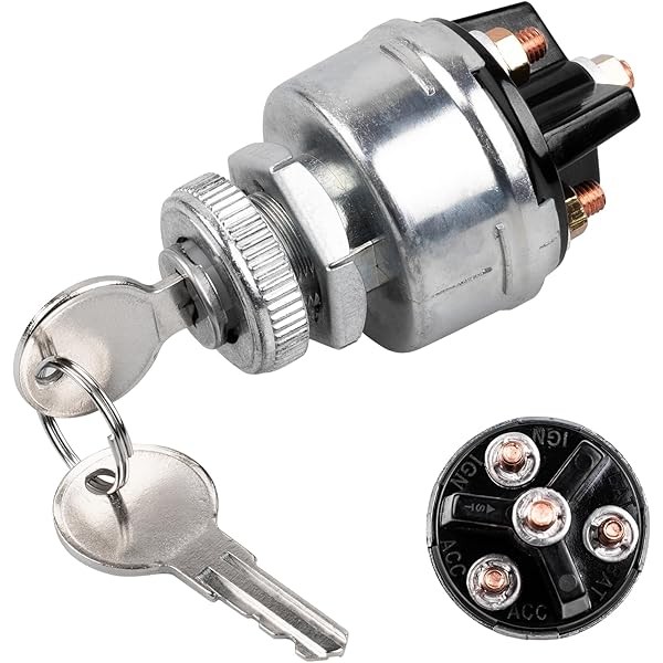 Ignition Switch with Key, Siasky 4 Position Universal Key Switch,