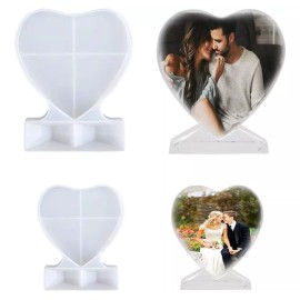 2 Tamaños Moldes Resina Molde De Marco De Fotos De Corazón