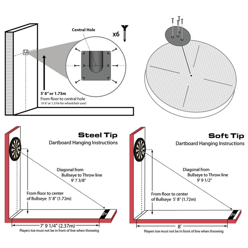 Flintronic Dartboard Bracket Hanging Dartboards, Sturdy Dartboard Mounting Stand Kit