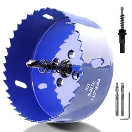 Luomorgo 89mm/3 1/2 inch Hole Saw, 1 1/4 inch Cutting Depth HSS Bi-Metal Hole Cutter for Wood Cornhole Boards Plastic Drywall & Metal Sheet