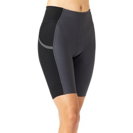 Terry Bike Shorts Women Padded, Long Haul Hi-Rise Cycling Shorts for Women High Waisted Compression Flex Air Max Chamois - Black | Charcoal, Small