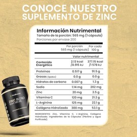 NuBoost - Zinc 20 mg con Colágeno Hidrolizado, L-Arginina y Vitamina C - 200 Cápsulas de Zinc - Suplemento para Piel, Cabello, Uñas y Rendimiento - USDA Organic, Hecho en USA